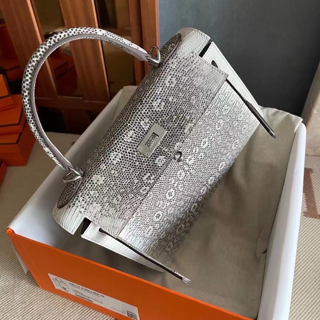 KL 28 蜥蜴皮  lizard 1B 自然色  银