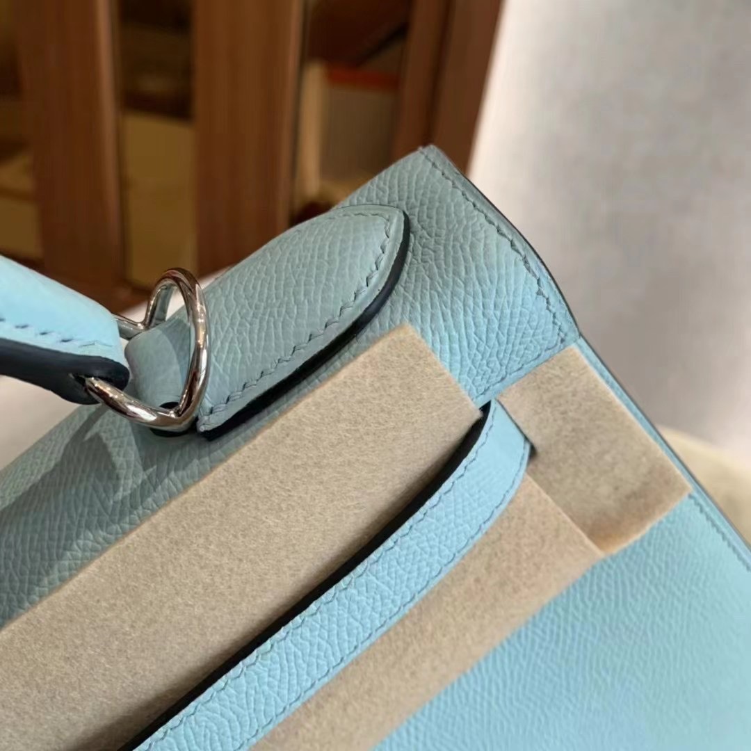 Hong Kong Factory HM KL II Sellier 25cm Epsom leather U2 Blue Zyphyr