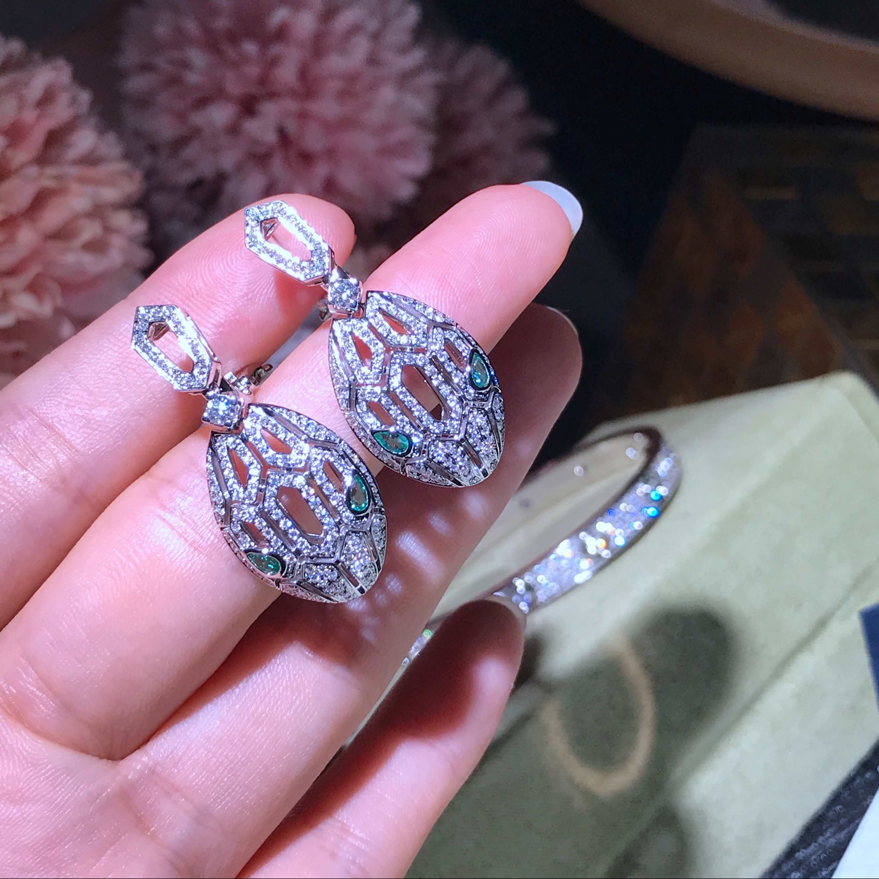 Bvlgari Snake Earrings Diamond