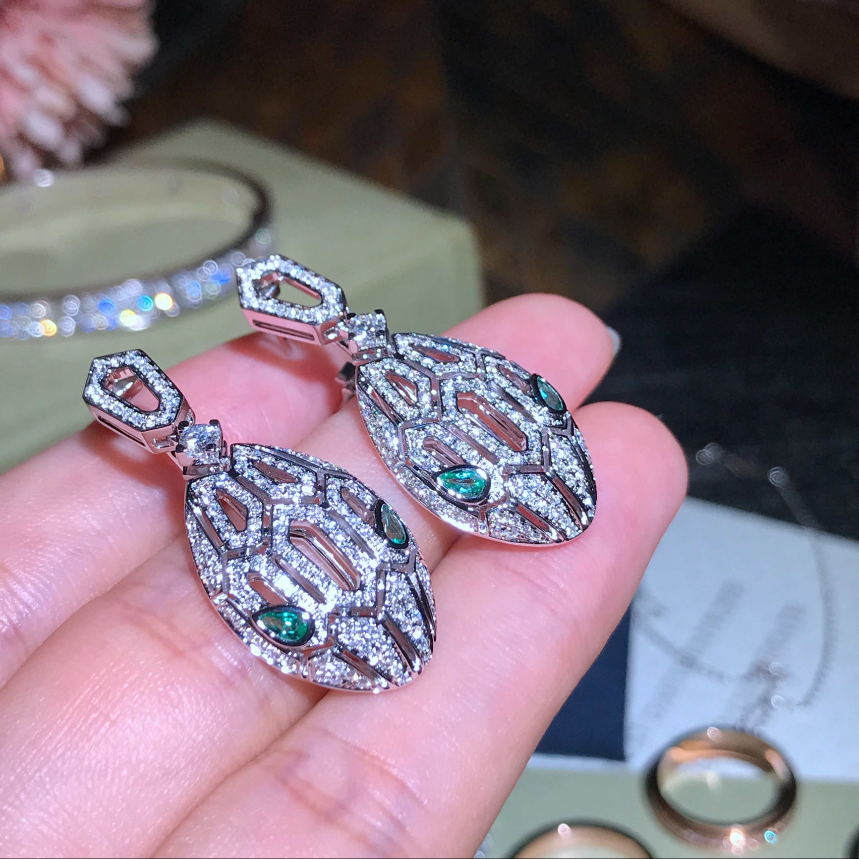 Bvlgari Snake Earrings Diamond