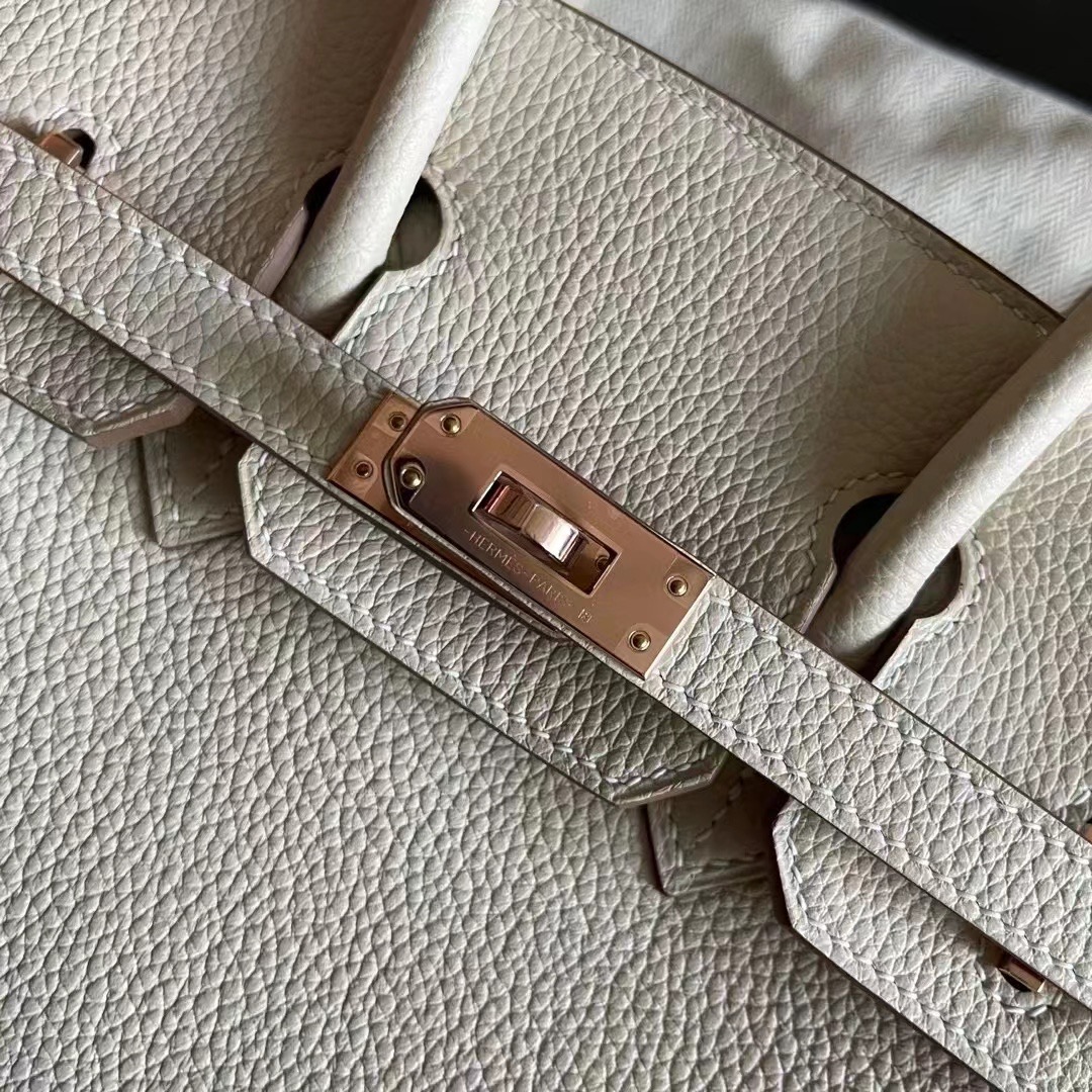Qatar HM BK 25cm Togo 10 Craie Rose Gold HW