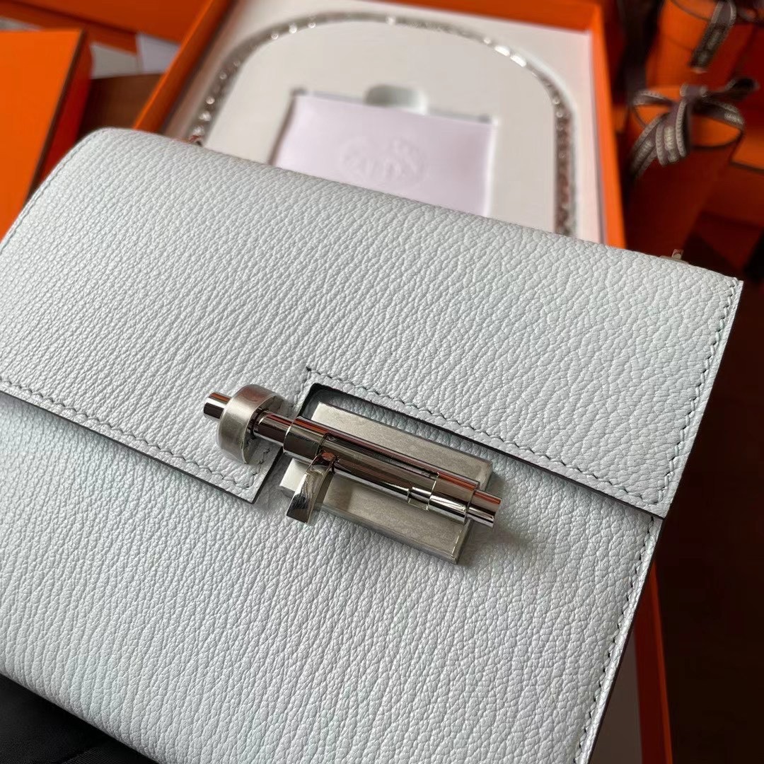 现货VR mini 17cm Chèvre 山羊皮 T0雾霾蓝 银扣