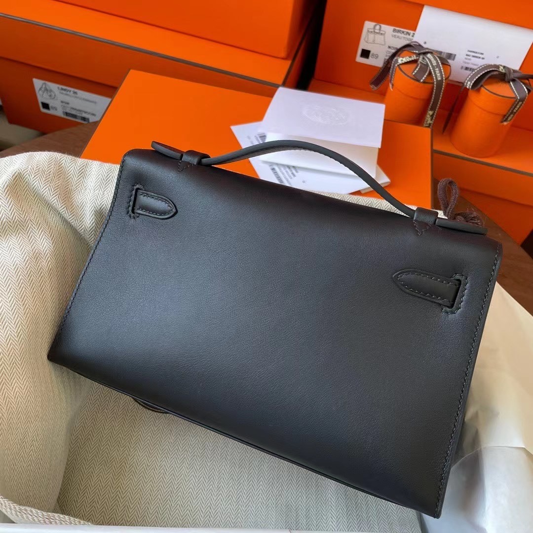 HM KL Pochette Swift皮 89 noir 黑色 金扣 ghw