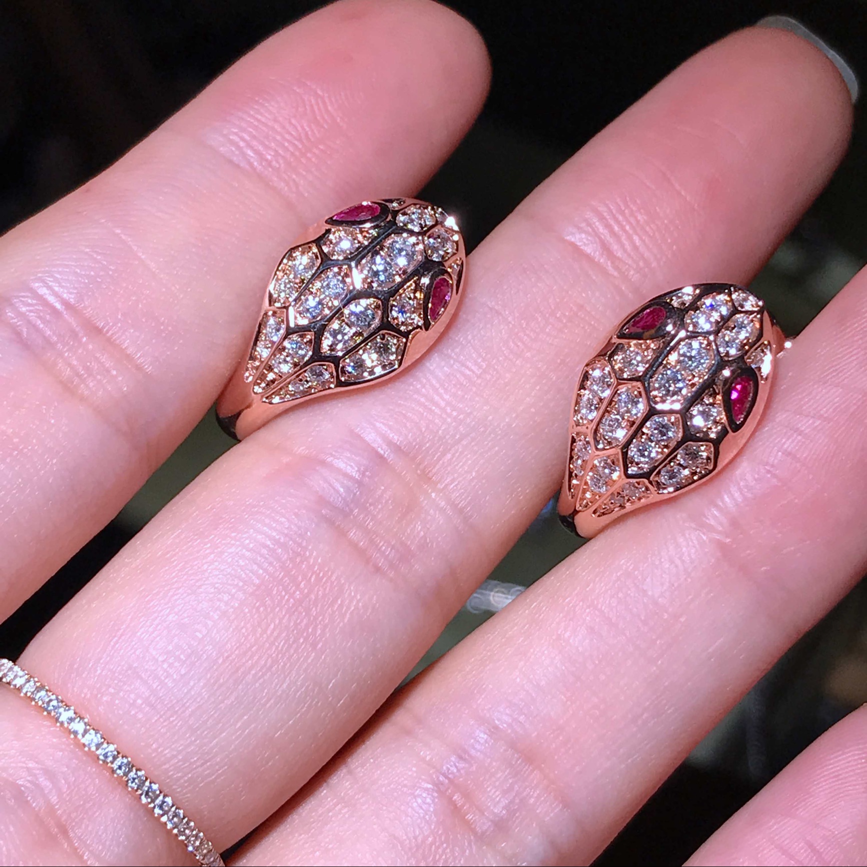 BVLGARI Full diamond snake earrings 18k gold with natural diamonds and gemstones
