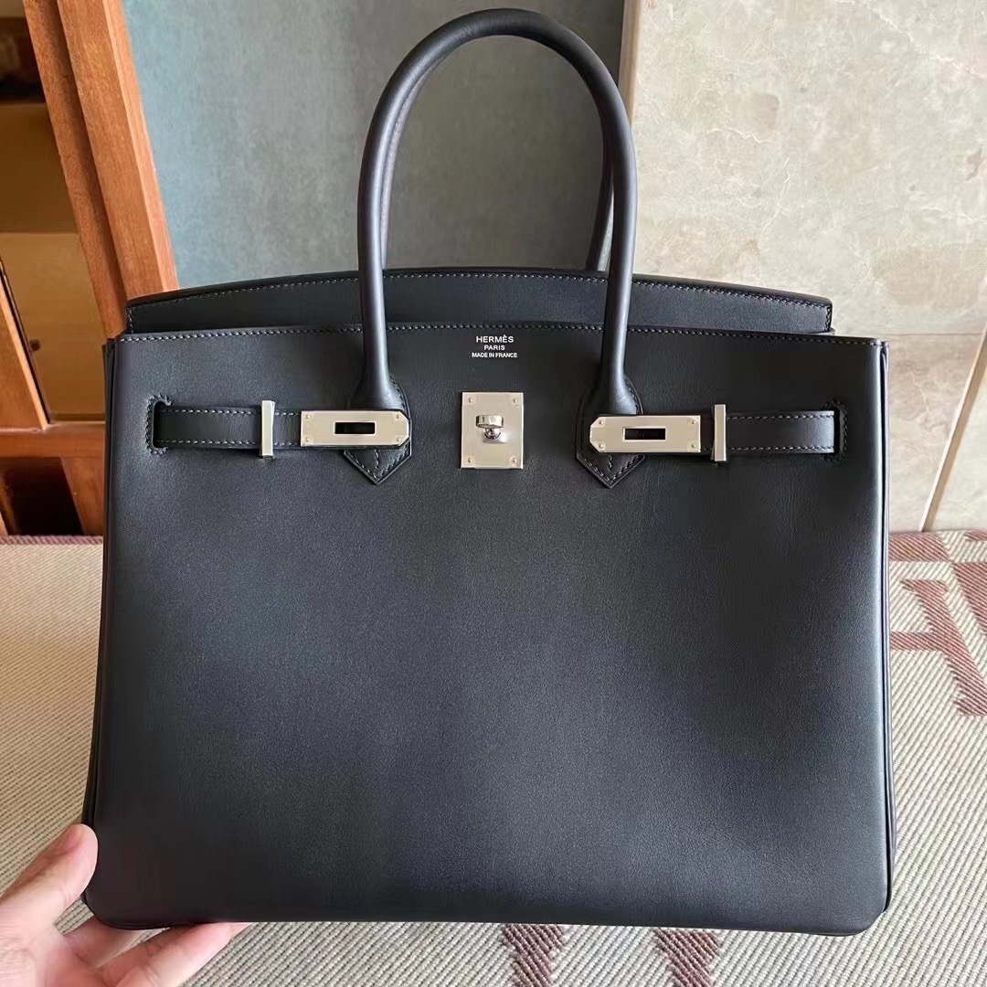 BK35 黑色Jonathan 银扣，89 Noir PHW 一级手工缝制