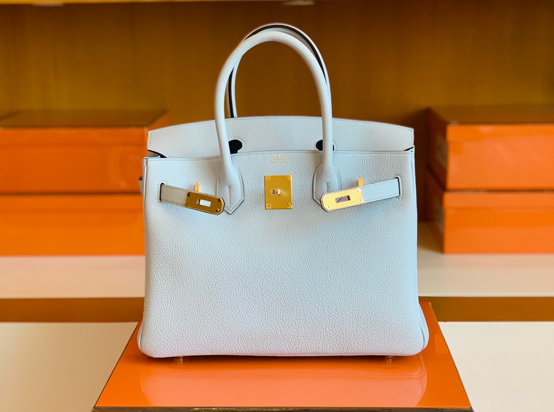 Boston USA HM BK 30cm Togo  T0 Blue Brume 雾蓝色