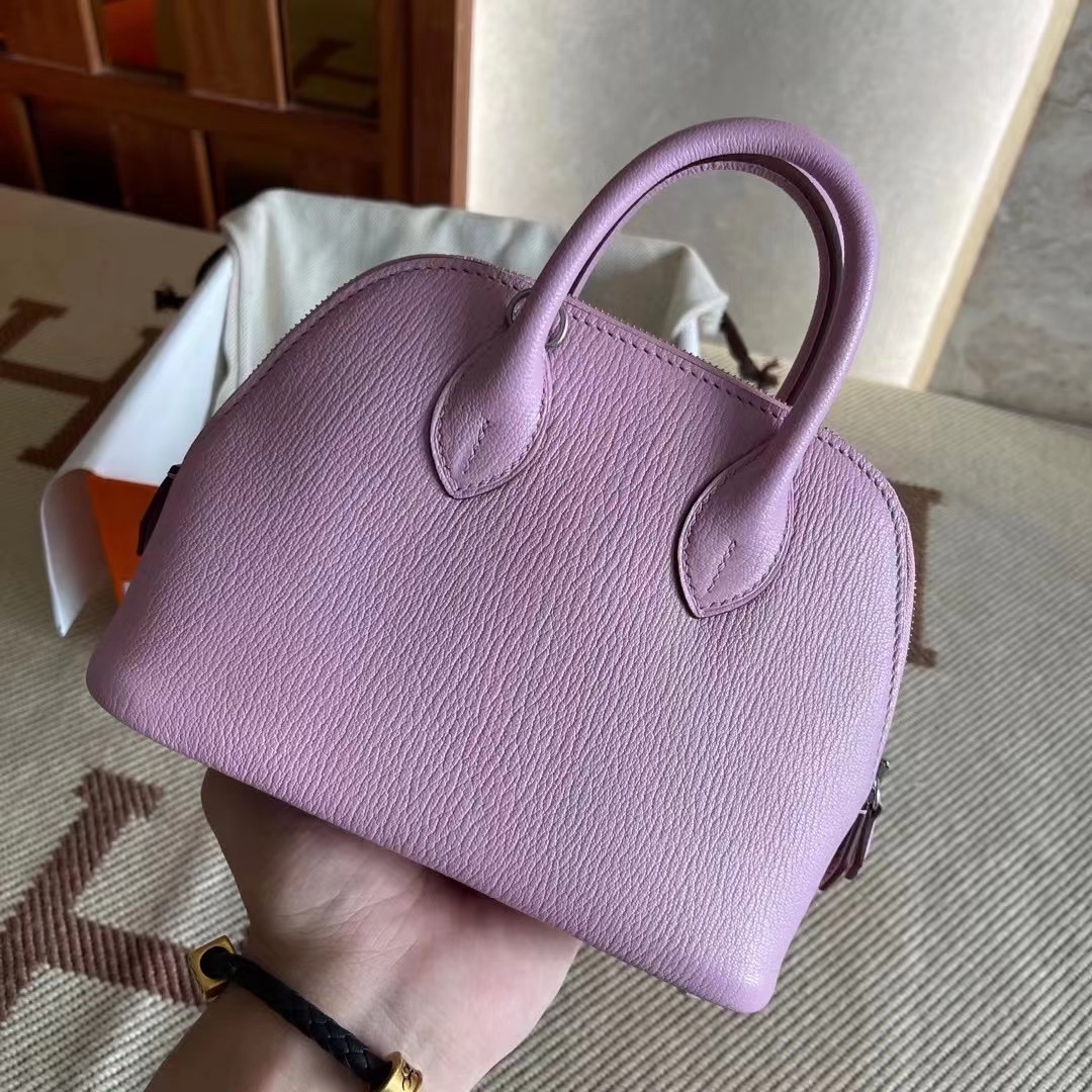 Kuwait hm bolide mini 山羊皮  x9 mauve sylvstre 锦葵紫 银