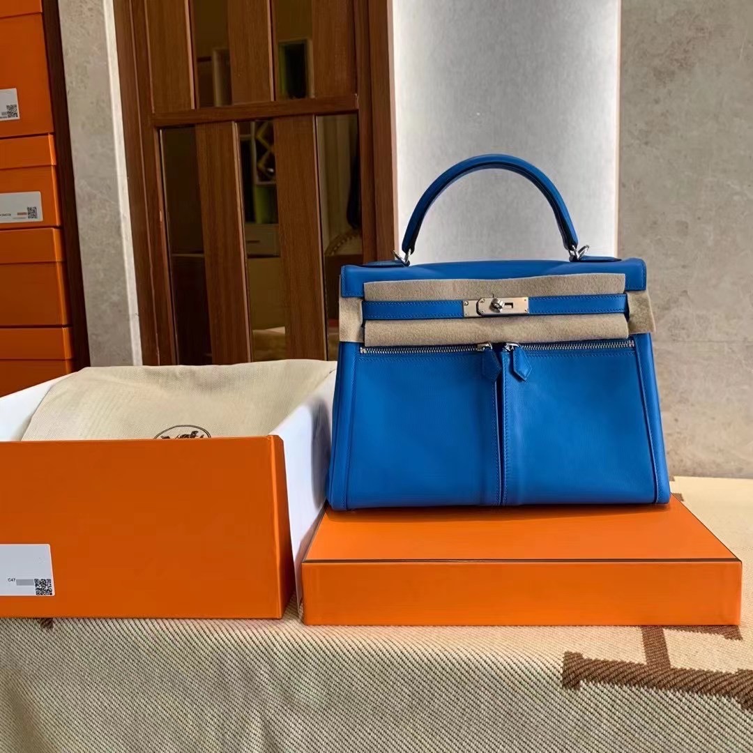 HM KL Lakis 32cm Blue Veau Swift