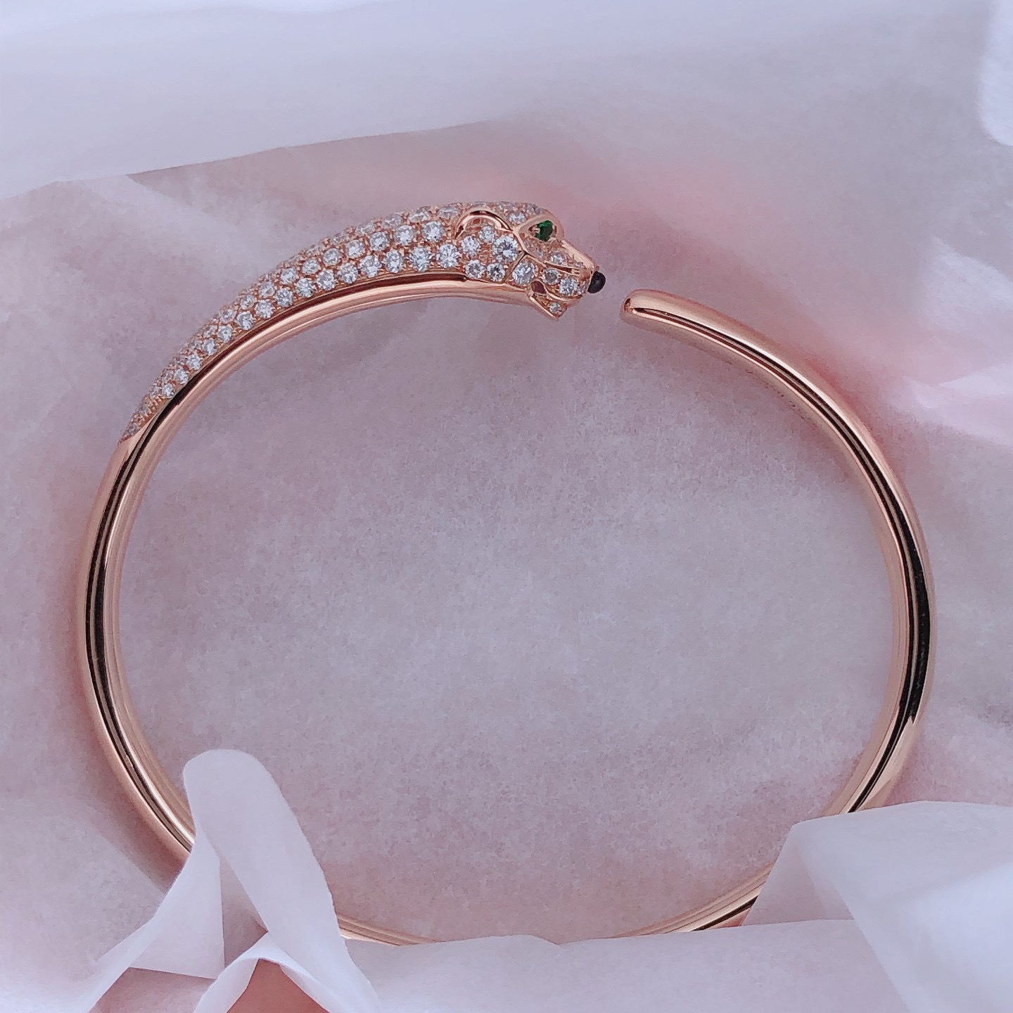 Bracelet 窄版镶嵌钻石豹子手镯 18k金镶嵌天然钻石 喜欢的来订。
