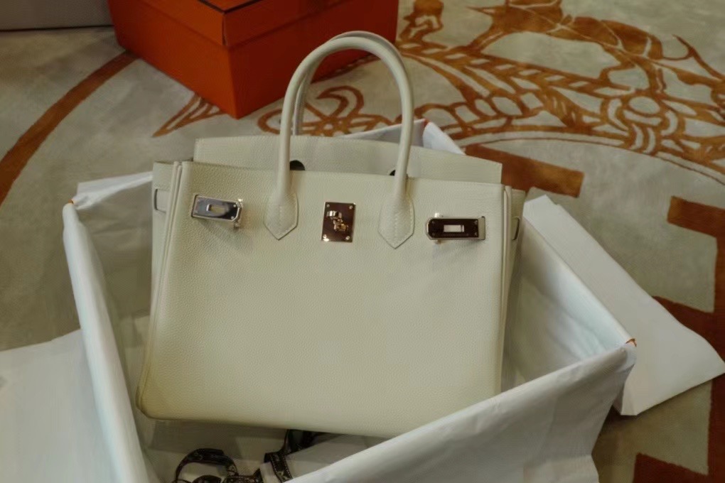 VIP一级品 BK 30cm togo 10 Craie 奶昔白/银扣 手工缝制 臻品鉴赏