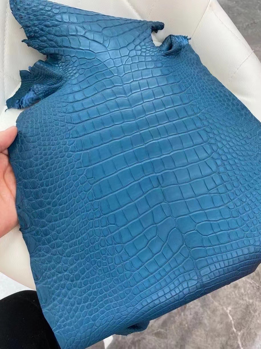 1P Blue Colvert 鸭子蓝 Matte Alligator Crocodile