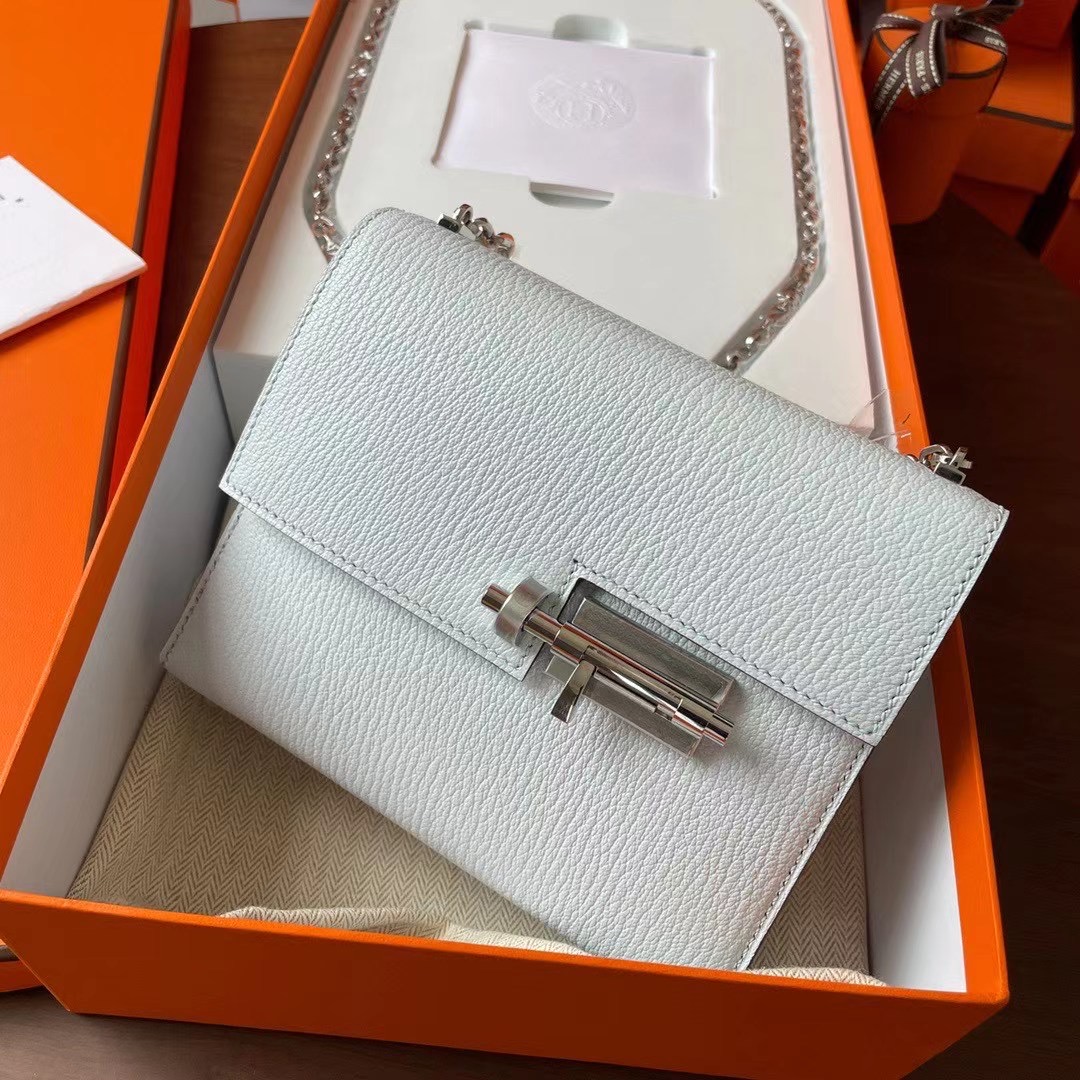 现货VR mini 17cm Chèvre 山羊皮 T0雾霾蓝 银扣