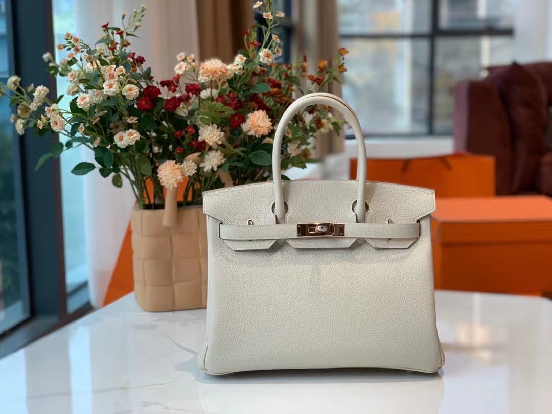 VIP一级品 BK 30cm togo 10 Craie 奶昔白/银扣 手工缝制 臻品鉴赏