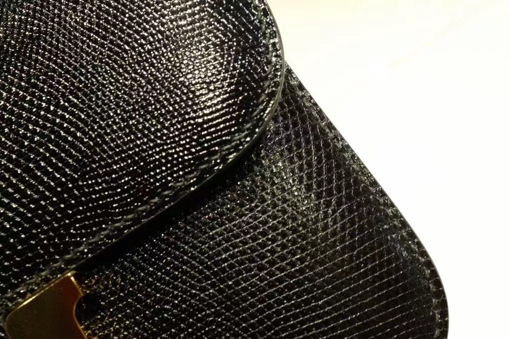 HM Constance 19cm Lizard Leather 89 Noir