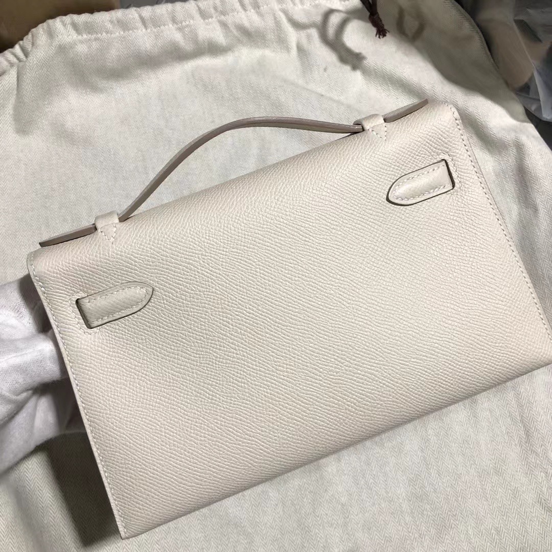 Qatar HM KL Pochette Epsom 10 Craie GHW