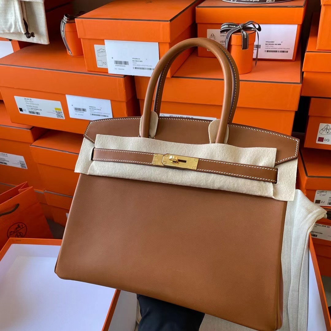 Qatar shop hm BK 30cm Barenia 34自然色马鞍皮 金扣