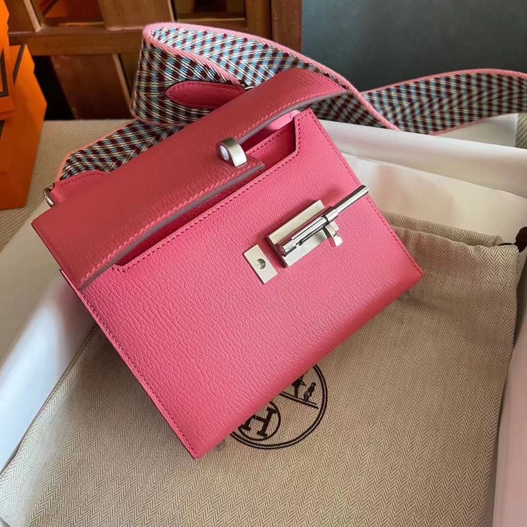 vr mini 山羊皮 U5 Rose Lipstick 唇膏粉 Chevre Mysore 山羊皮 银-HaiLaBags vr mini 山羊皮 U5 Rose Lipstick 唇膏粉 Chevre Mysore 山羊皮 银