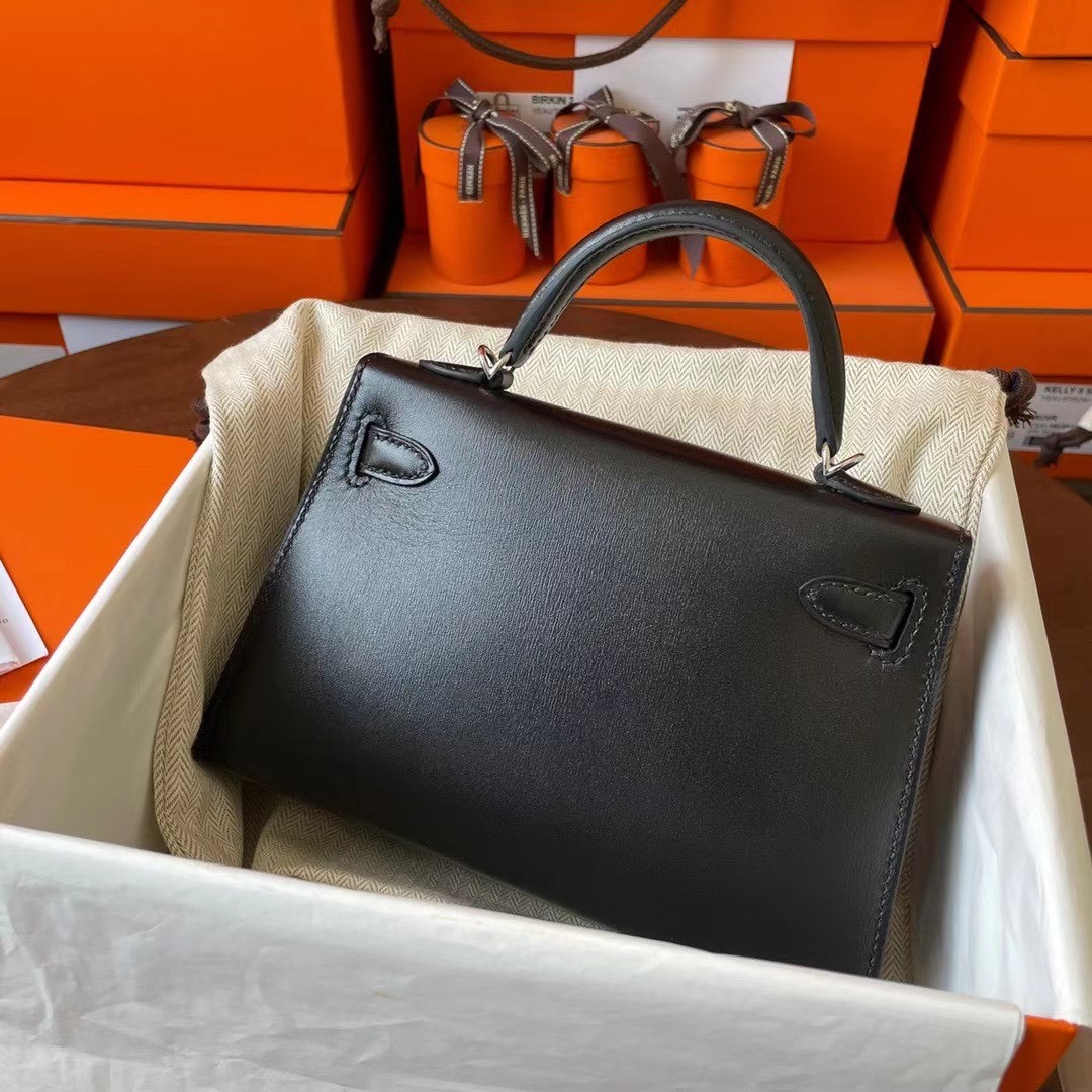 Dubai hm KL Mini 二代 Box皮 89 noir 黑色 银扣
