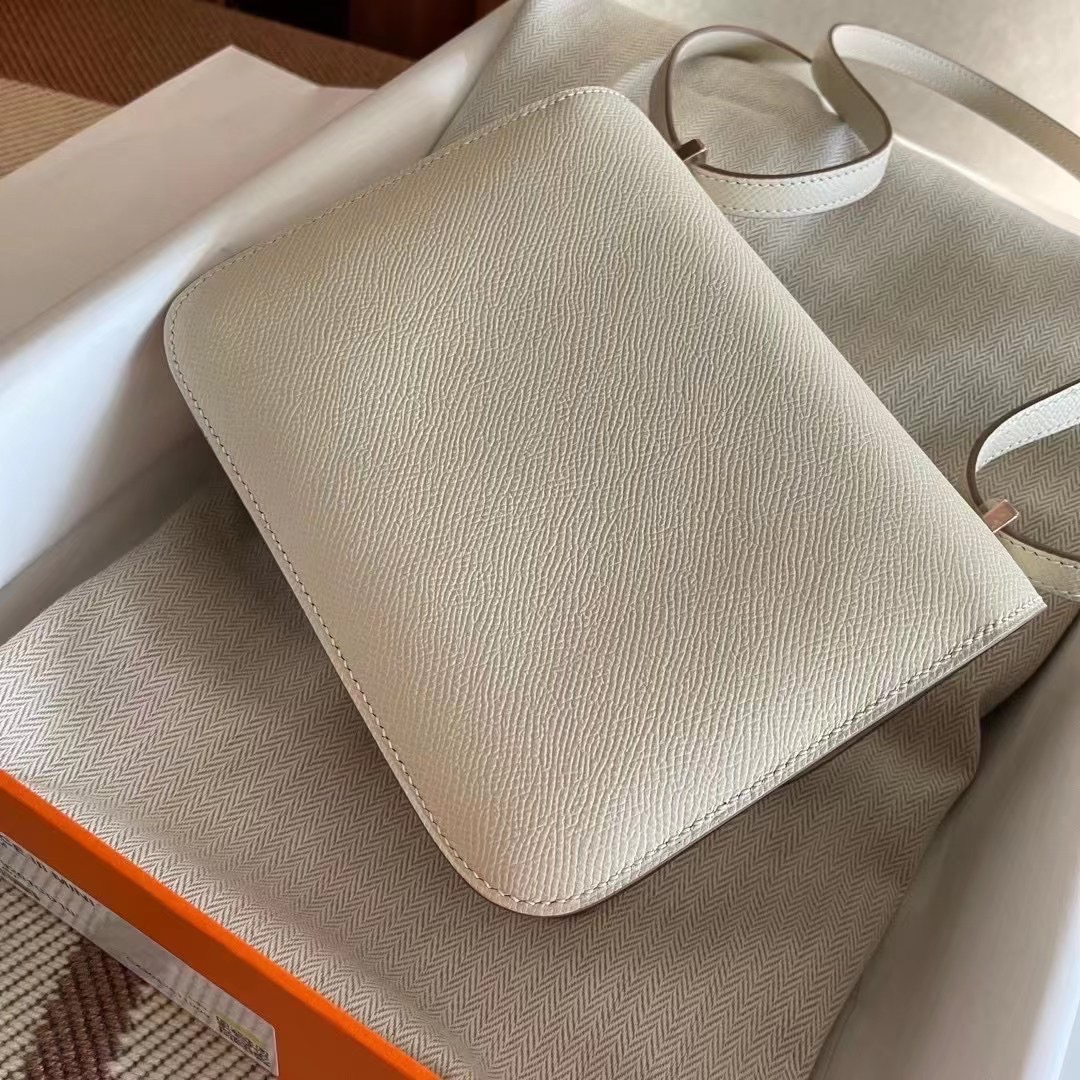 Hong Kong HM constance 19 epsom 奶昔白 Craie Rose Gold  玫瑰金