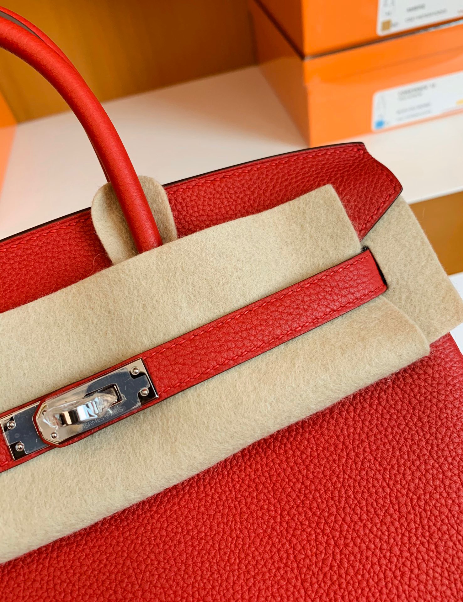 BK 25cm Q5国旗红 rouge casaque Togo皮 银扣