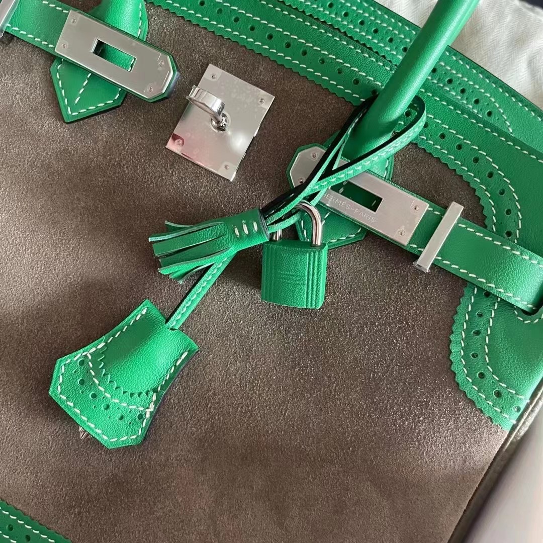 Kuwait HM BK 30cm Ghillise 蕾丝 三拼皮 三拼色   银