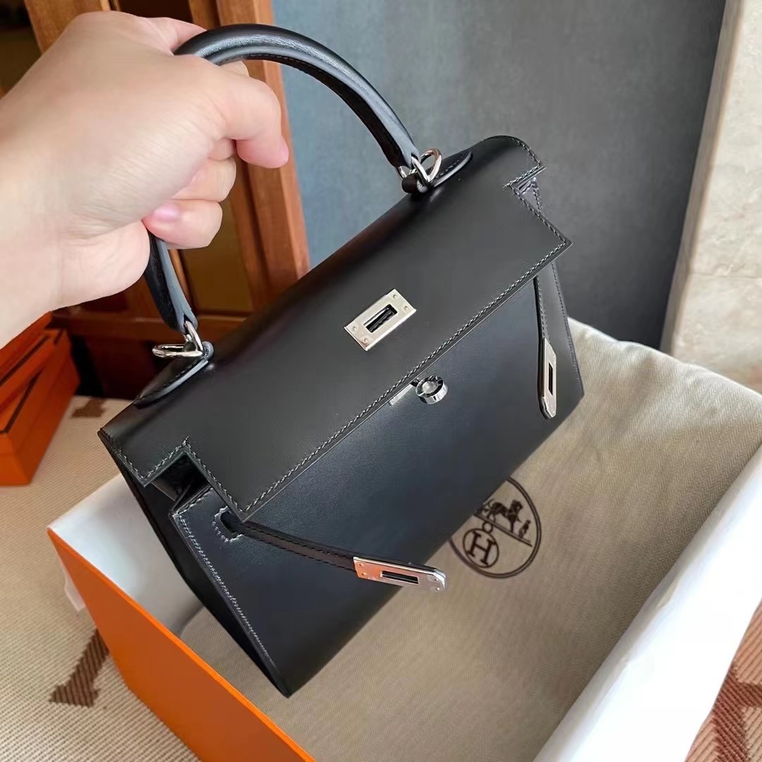 HongKong Factory HM KL 25 Box leather black