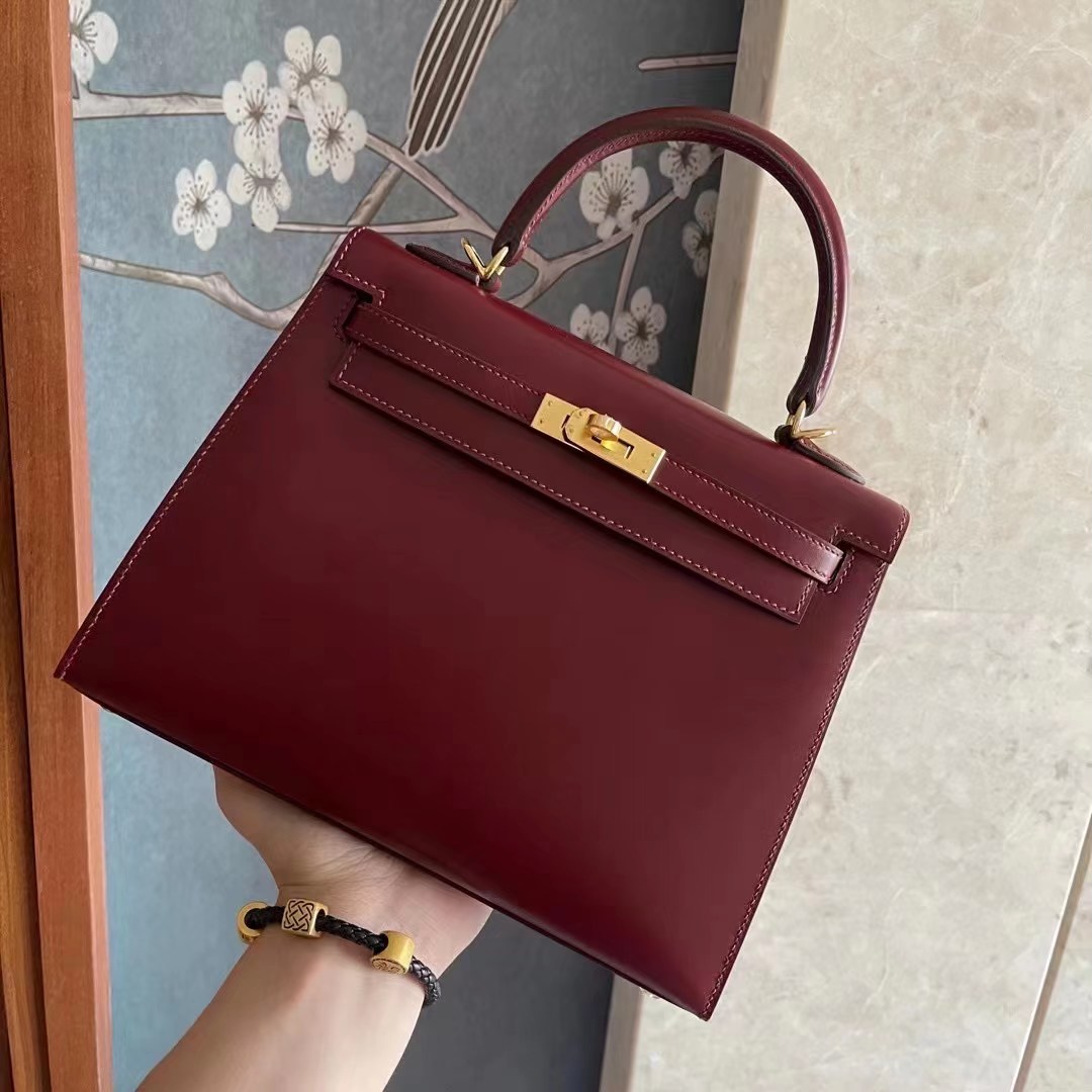 Hong Kong KL  25cm sombrero  Rouge  H 爱马仕红  金