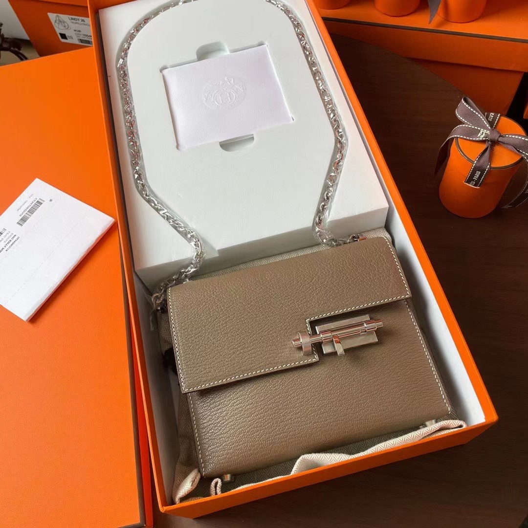 Kuwait hm 现货VR mini 17cm Chèvre 山羊皮 18 etouoe 大象灰银扣