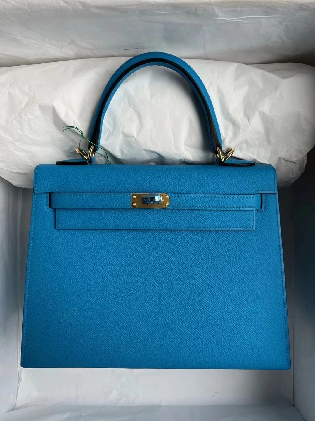 KL 25cm Epsom 0F Bleu frida 弗里达蓝 金扣 全手工蜜蜡线缝制 客定出✈️