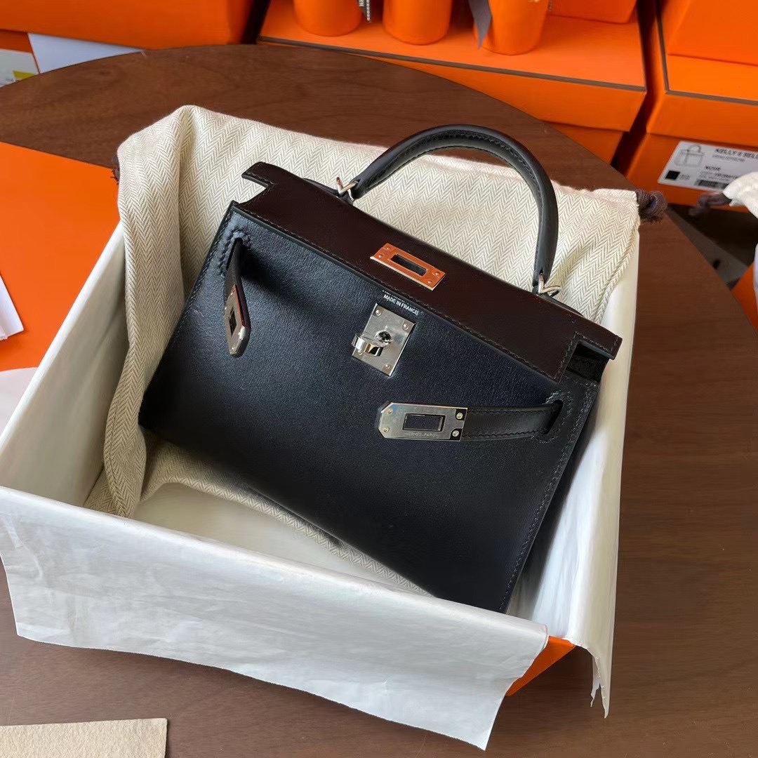Dubai hm KL Mini 二代 Box皮 89 noir 黑色 银扣
