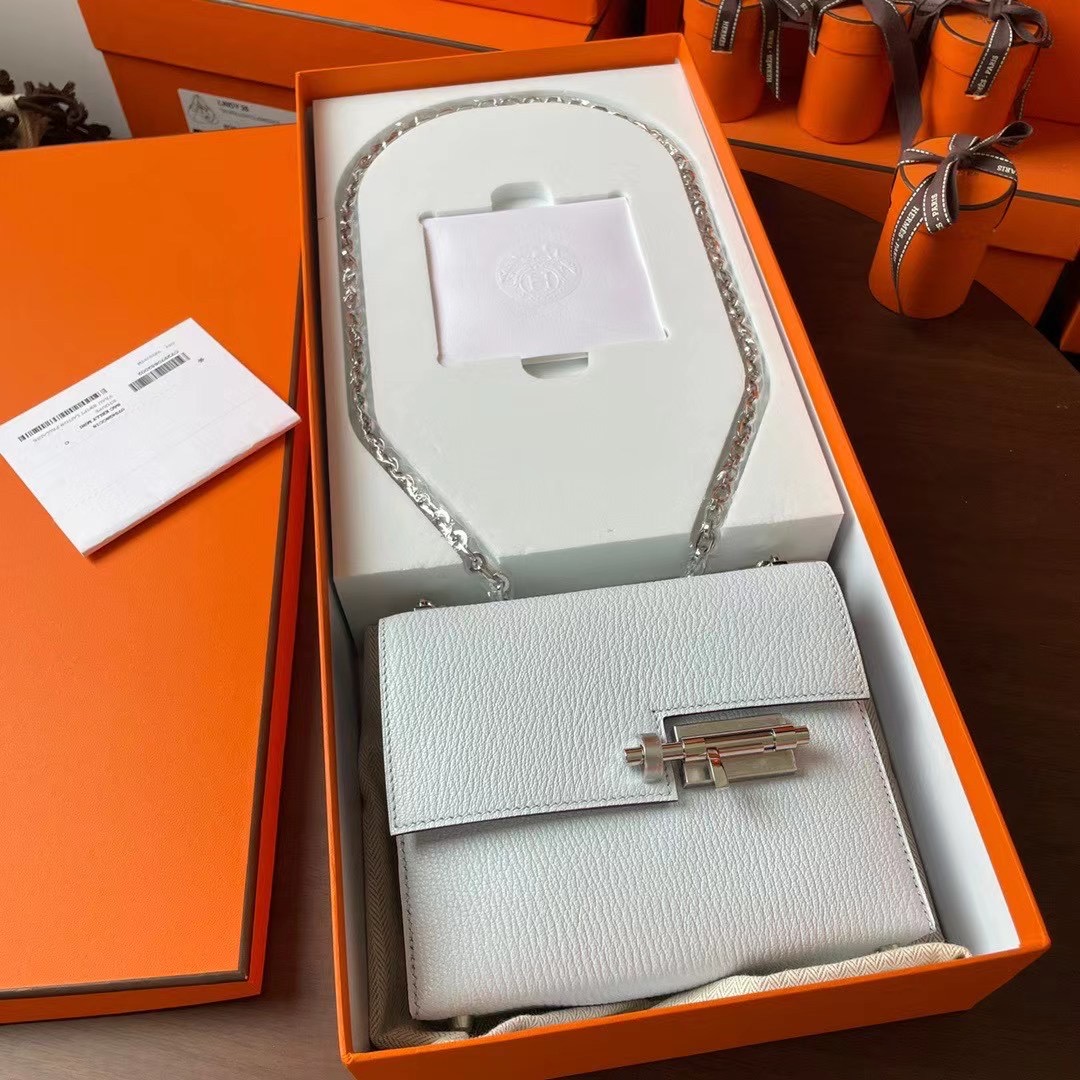 现货VR mini 17cm Chèvre 山羊皮 T0雾霾蓝 银扣