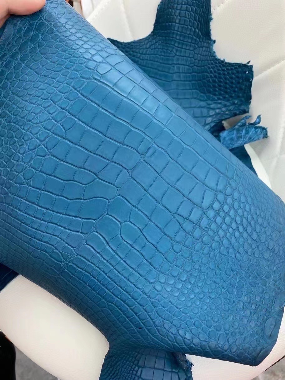 1P Blue Colvert 鸭子蓝 Matte Alligator Crocodile