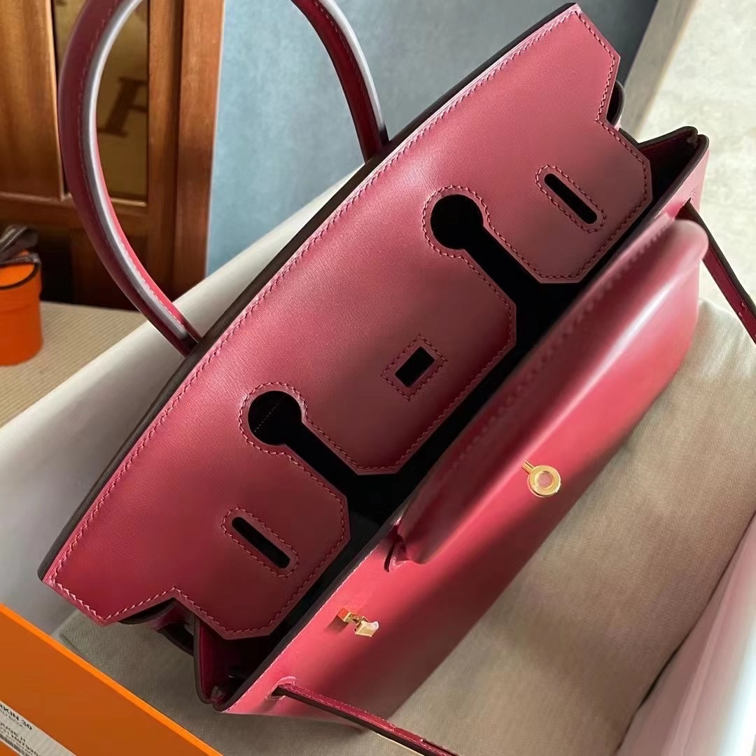 BK 30 Box 55 Rouge H 爱马仕红  金