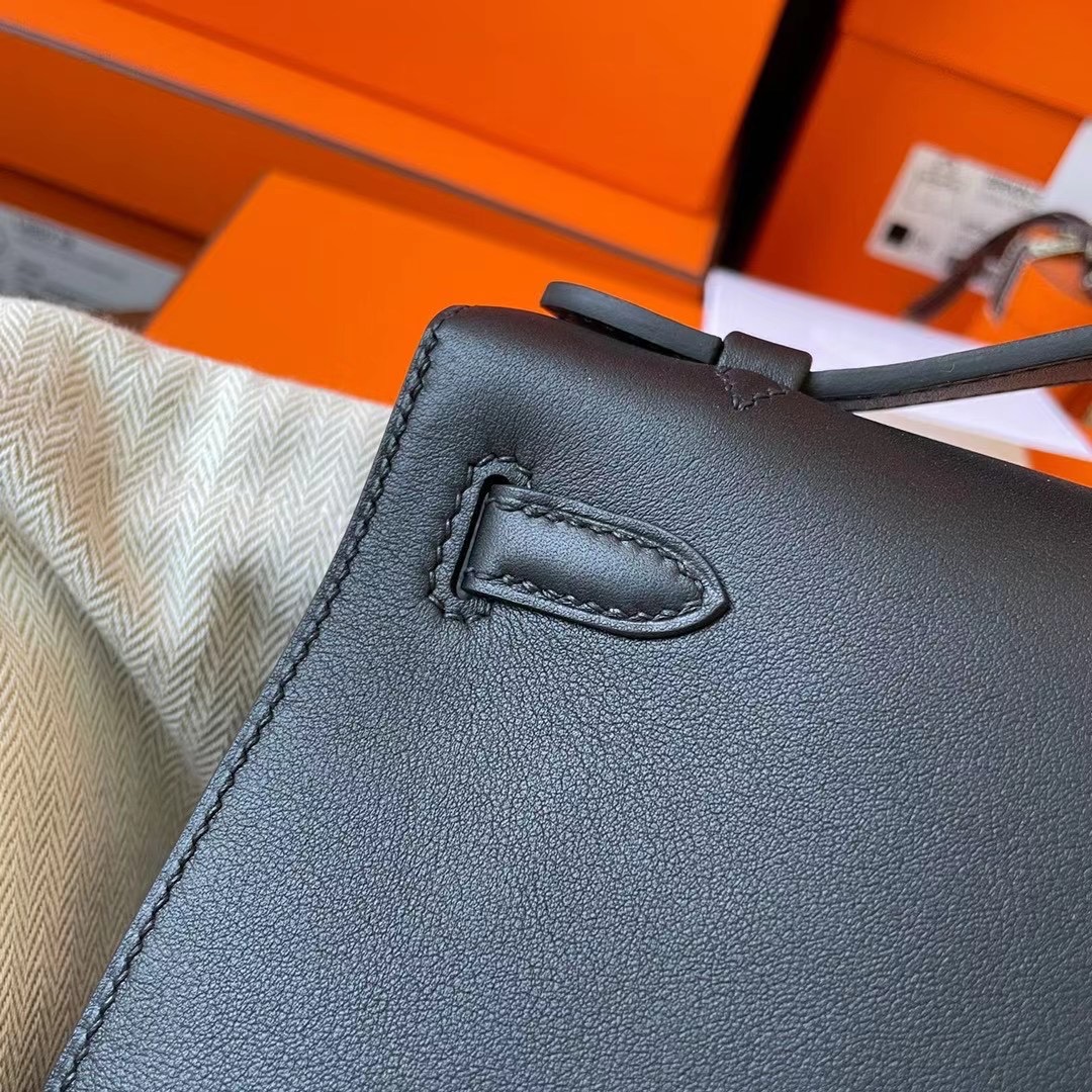 HM KL Pochette Swift皮 89 noir 黑色 金扣 ghw
