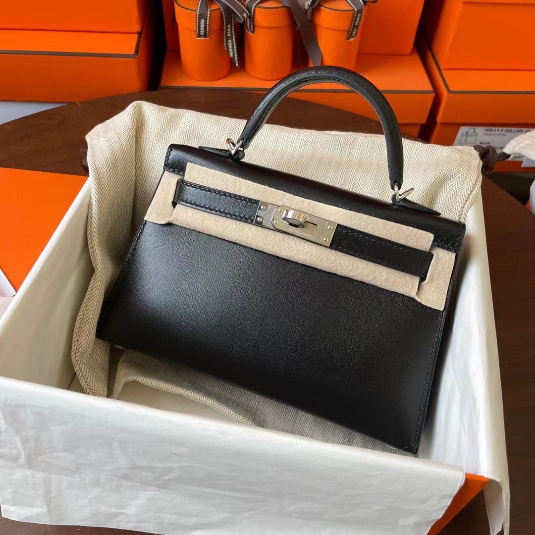 Dubai hm KL Mini 二代 Box皮 89 noir 黑色 银扣