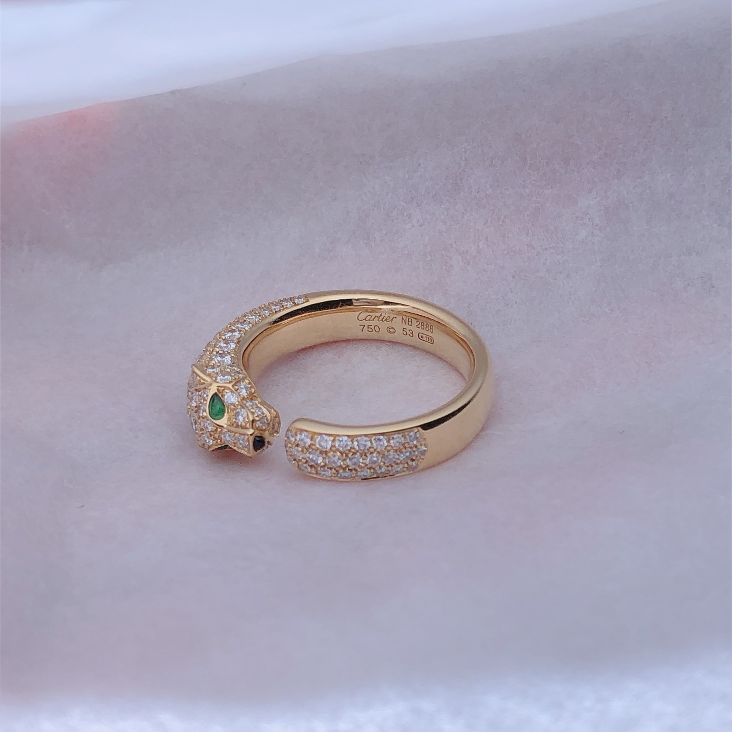 Rings 750 Gold 窄版豹子戒指  18k金镶嵌天然钻石 喜欢的来订