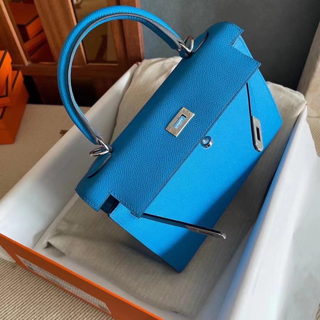 Qatar luxury shop hm KL 25 epsom 0F蓝  Bleu Frida 银