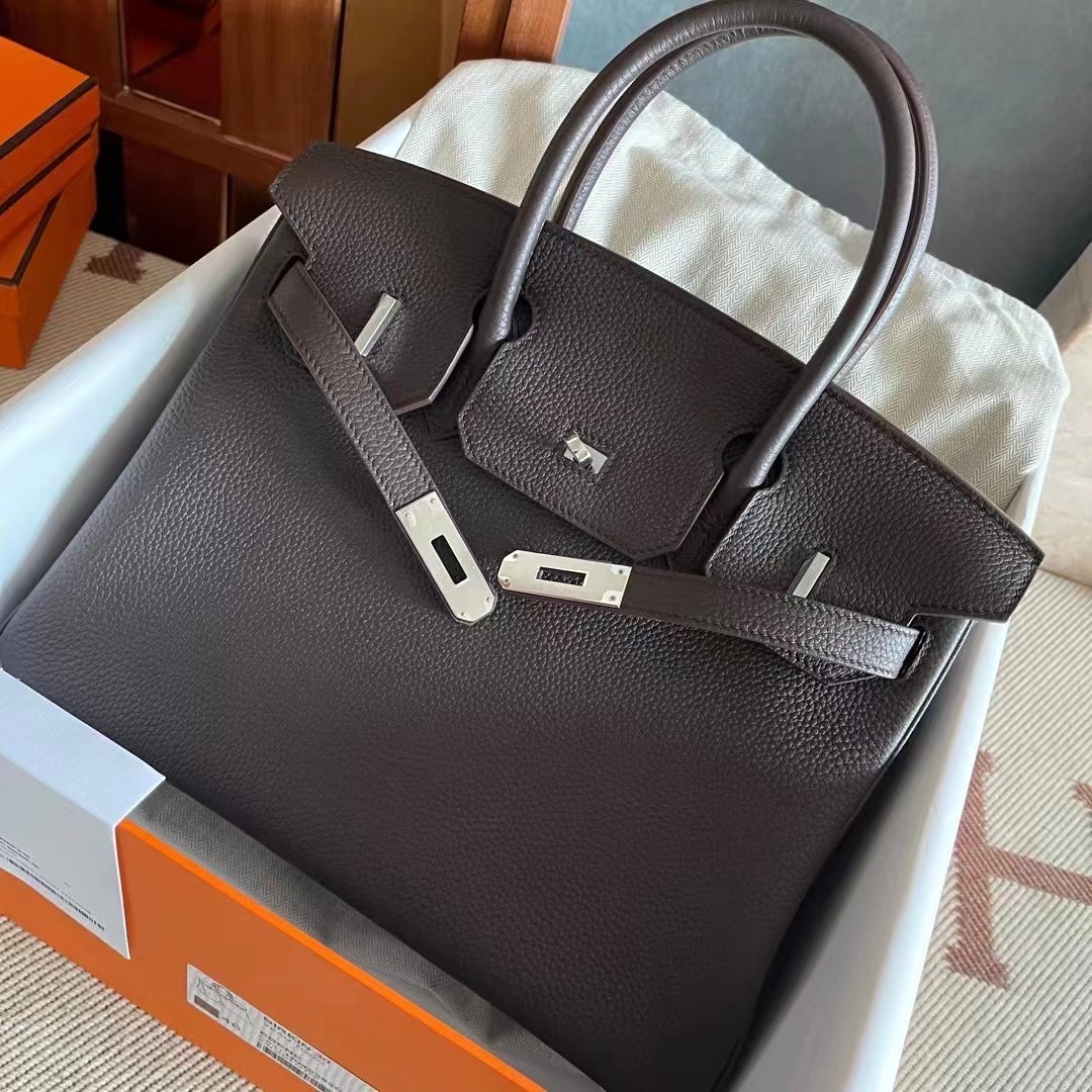 Expo 2020 dubai hm bk 30 togo皮 乌木色 银扣 Barenia Faubourg 福宝马鞍皮 46 Ebene
