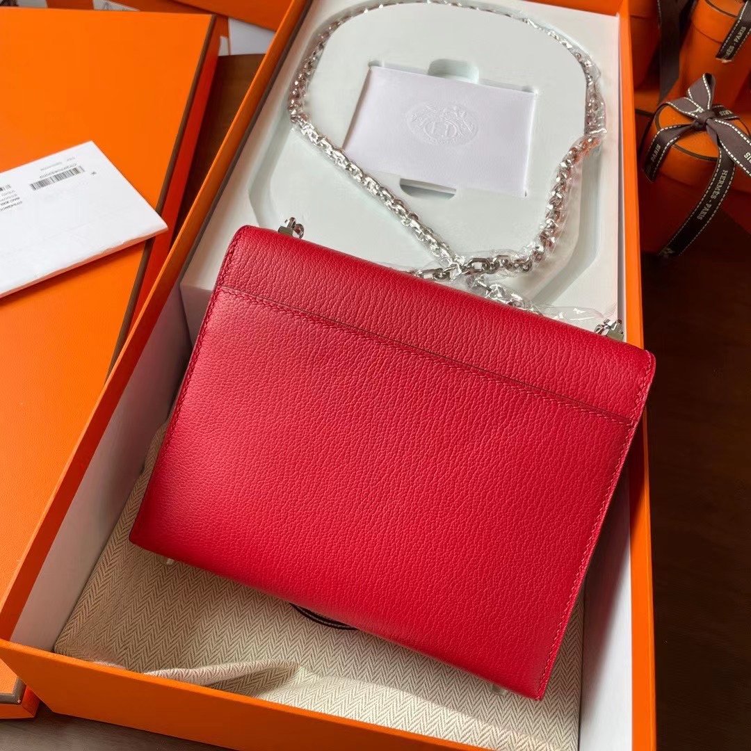 现货VR mini 17cm Chèvre 山羊皮 Q5国旗红 银扣