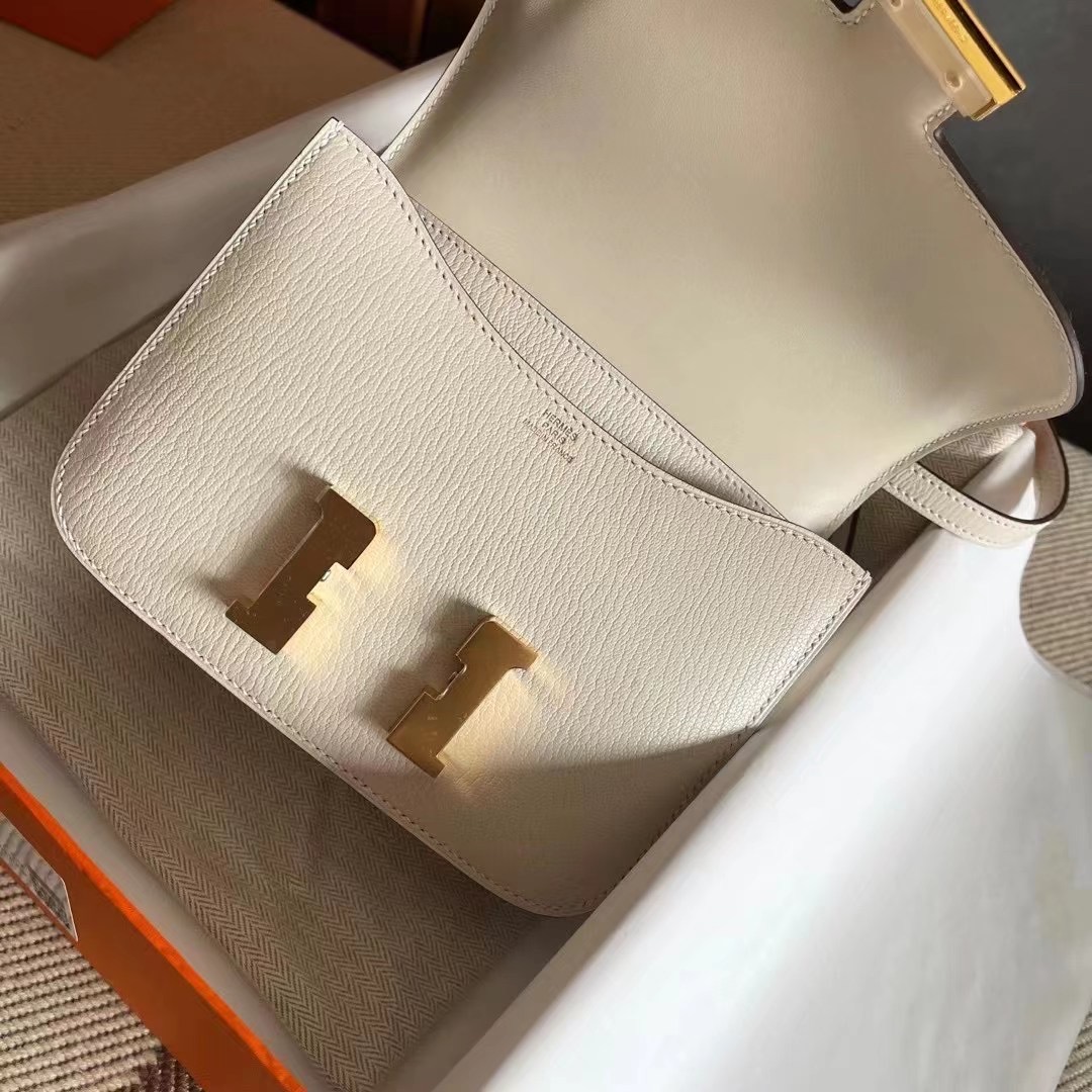 Kuwait hm constance  19 Chevre 山羊皮  i2 nata 奶油白  金 gold hardware