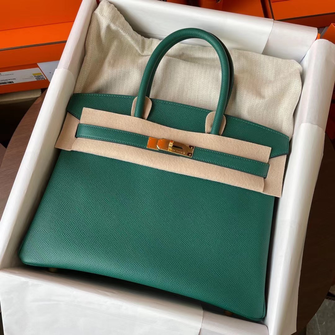BK 30cm Epsom皮 Z6 Malachite孔雀绿 金扣