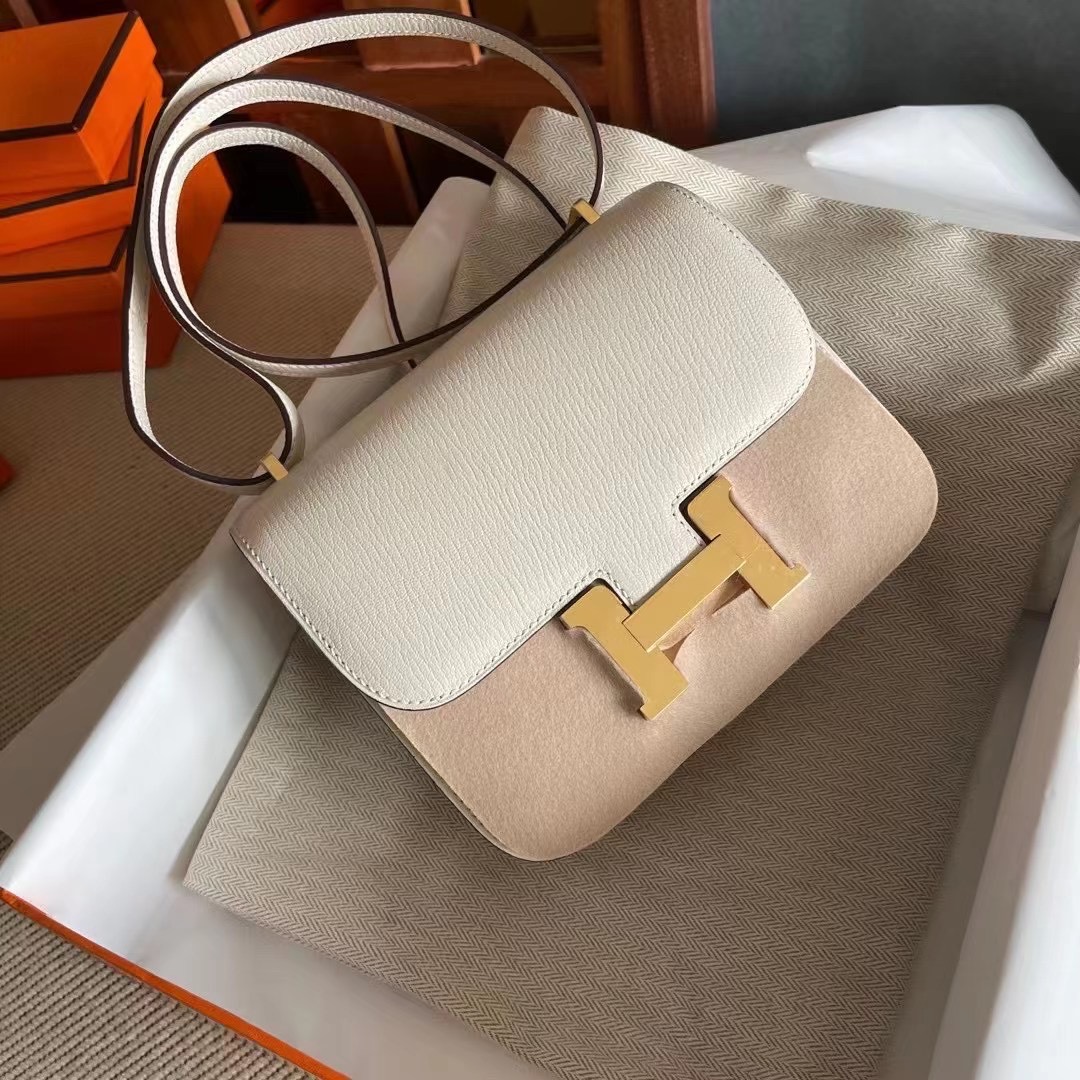 Kuwait hm constance  19 Chevre 山羊皮  i2 nata 奶油白  金 gold hardware