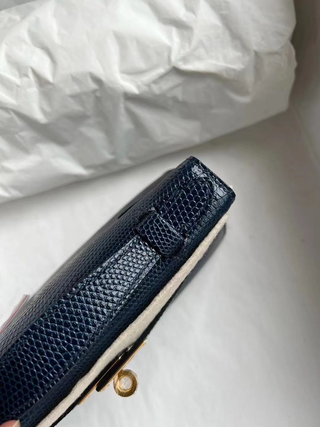 Mini KL Pochette 22cm Lizard 73 Bleu Saphir 宝石蓝 金扣 全手工蜜蜡线缝制