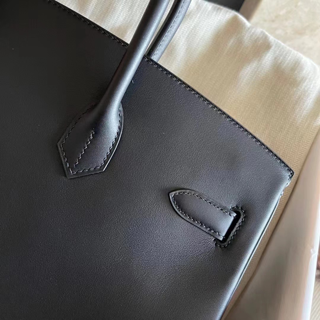 BK35 黑色Jonathan 银扣，89 Noir PHW 一级手工缝制