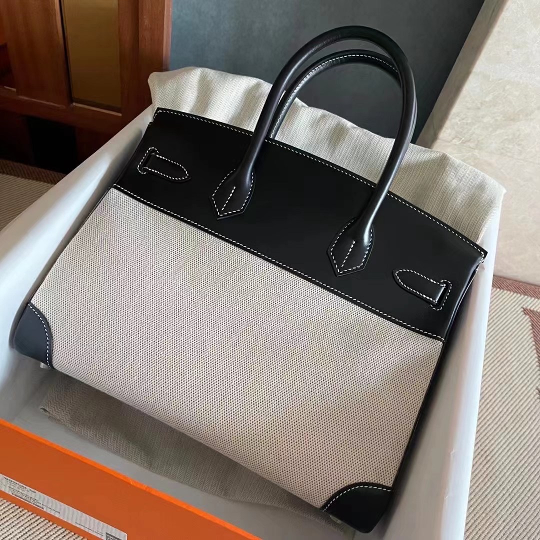 Viet Nam Ha Noi HM BK  30  帆布拼BOX皮  黑银
