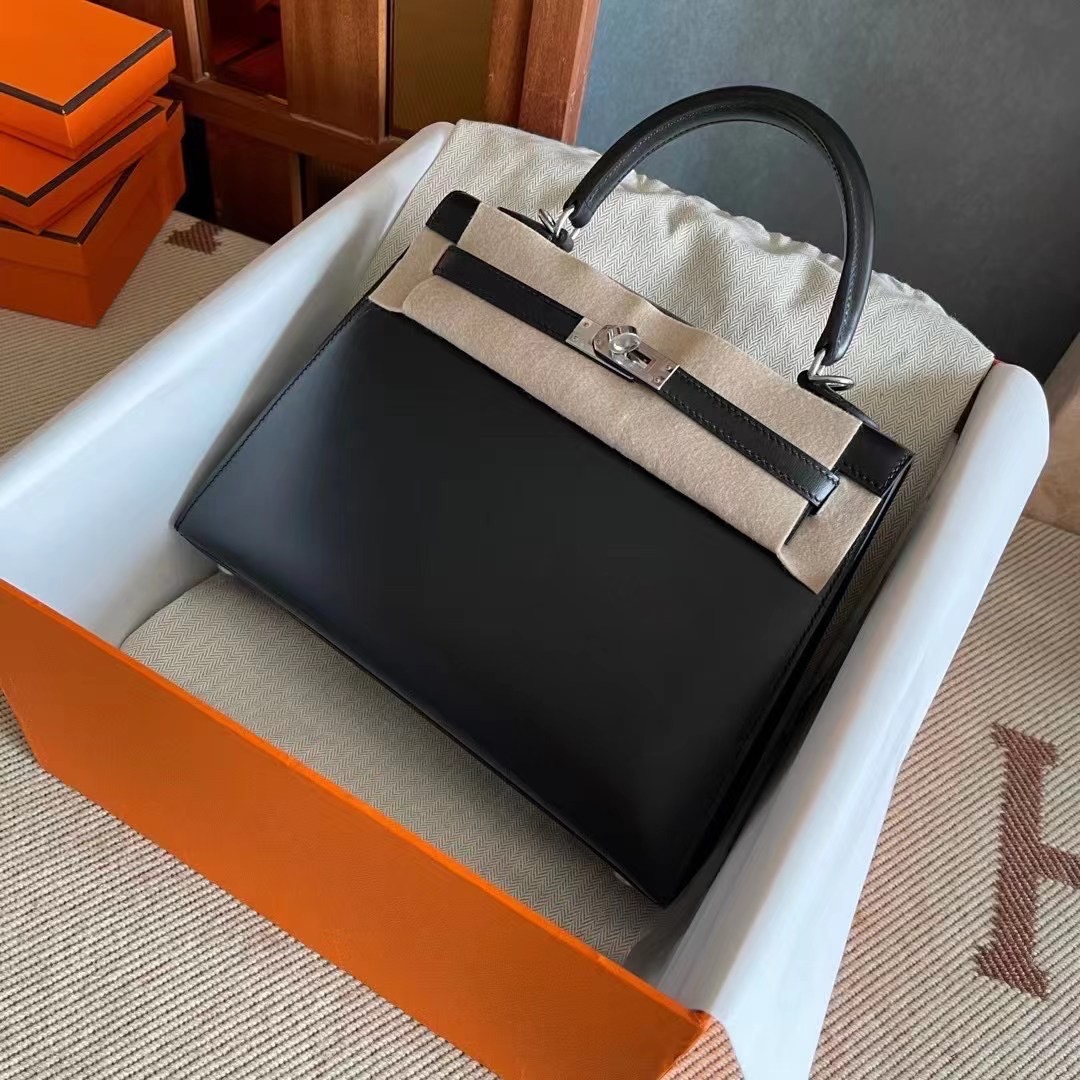 HongKong Factory HM KL 25 Box leather black