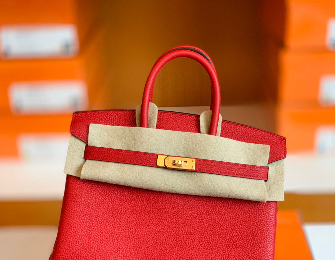BK 25cm Q5国旗红 rouge casaque Togo皮 金扣
