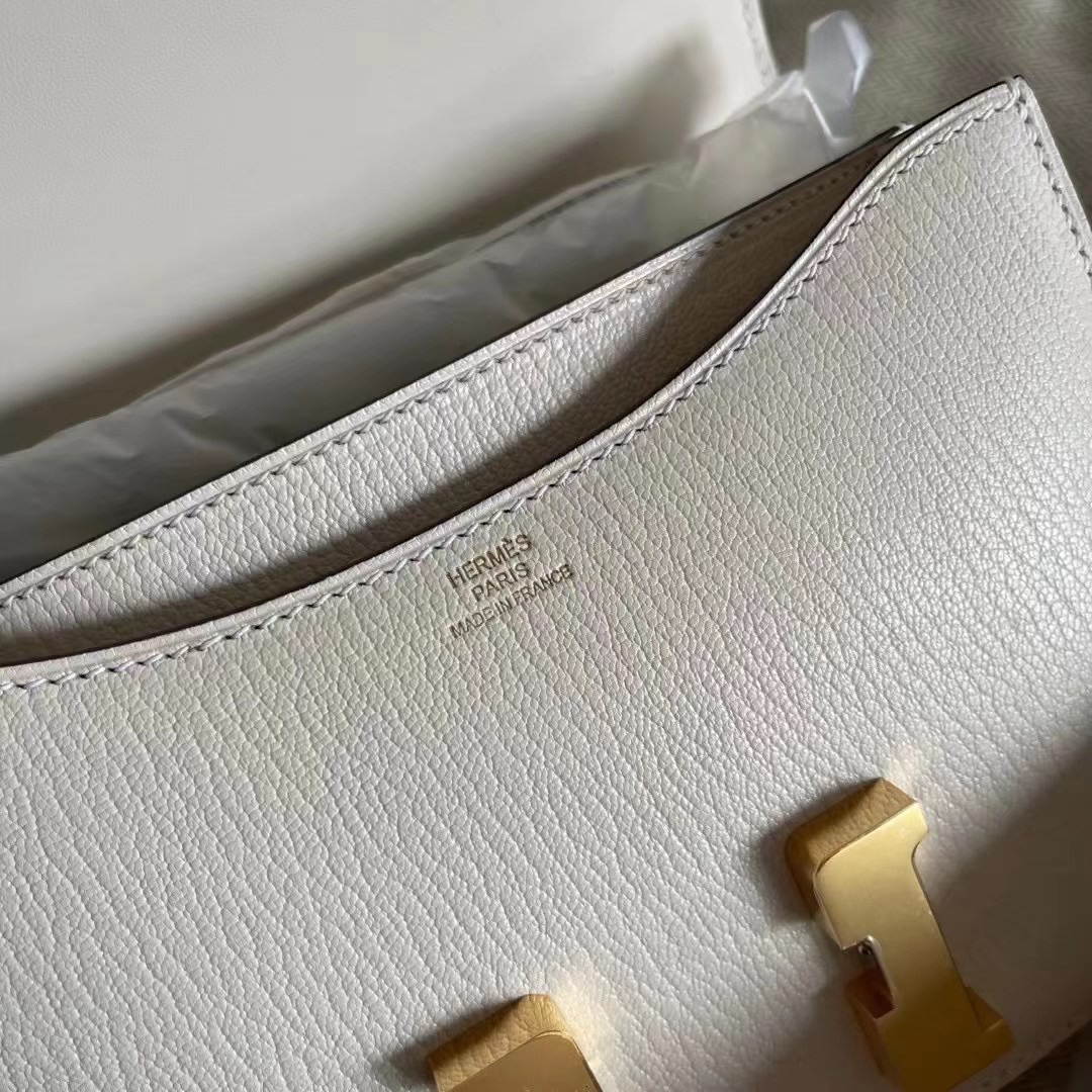 Kuwait hm constance  19 Chevre 山羊皮  i2 nata 奶油白  金 gold hardware