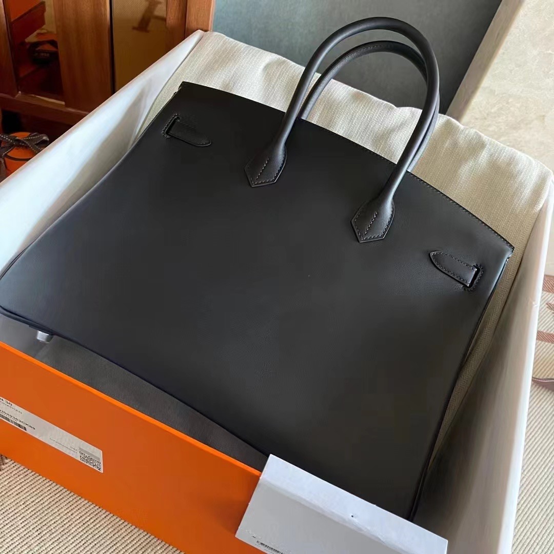 BK35 黑色Jonathan 银扣，89 Noir PHW 一级手工缝制