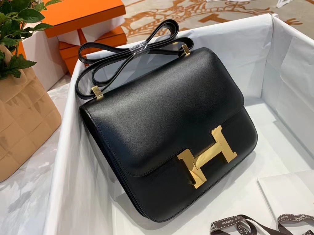 VIP一级品 constance 24cm BOX皮 CK89 Noir 黑色/金扣 代购级品质 现货